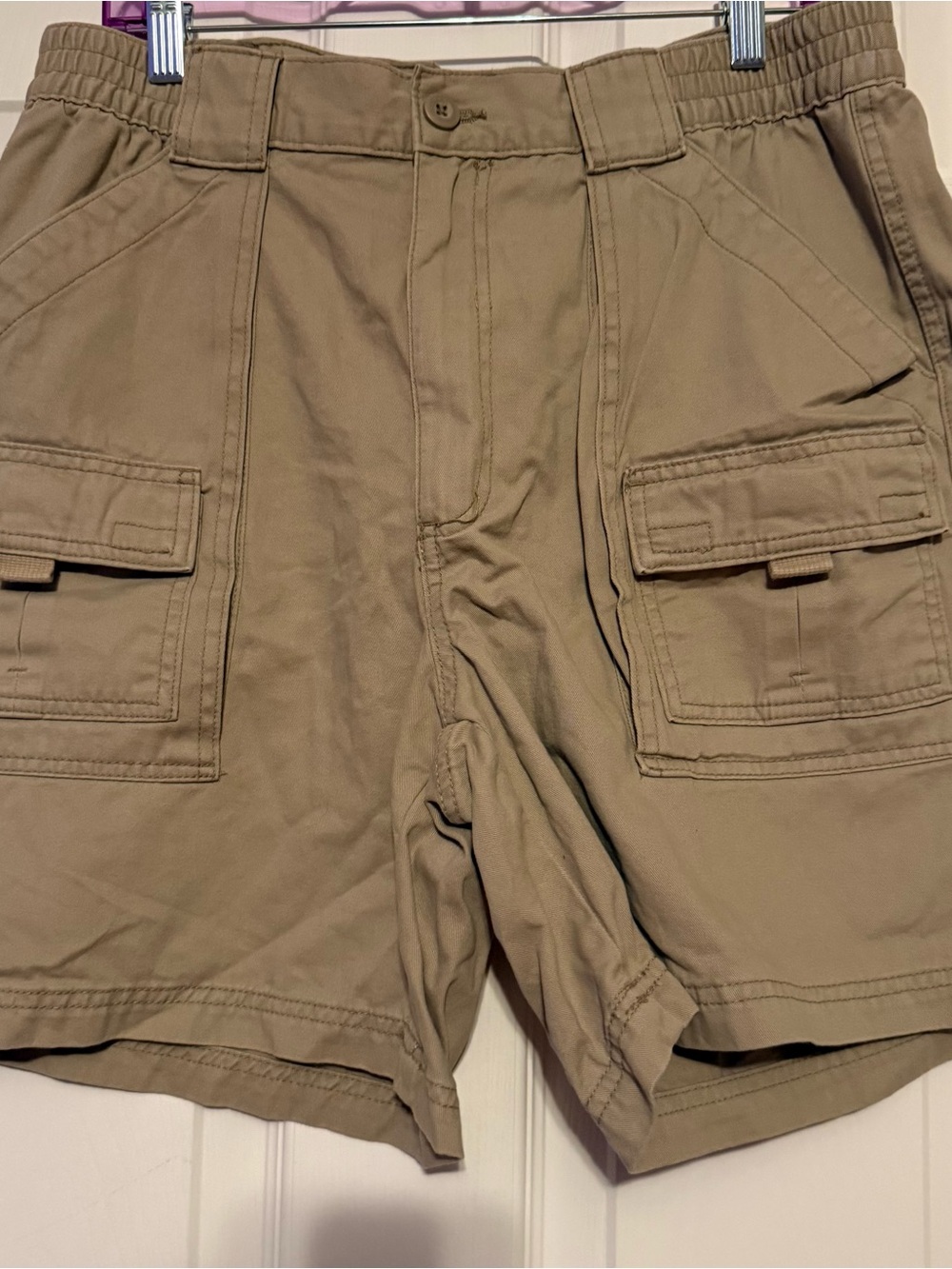 St. John's Bay Khaki Cargo Shorts with Flap Pockets